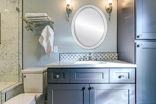 Pasadena Framed Oval Mirror, Silver Spray, 17"x21"