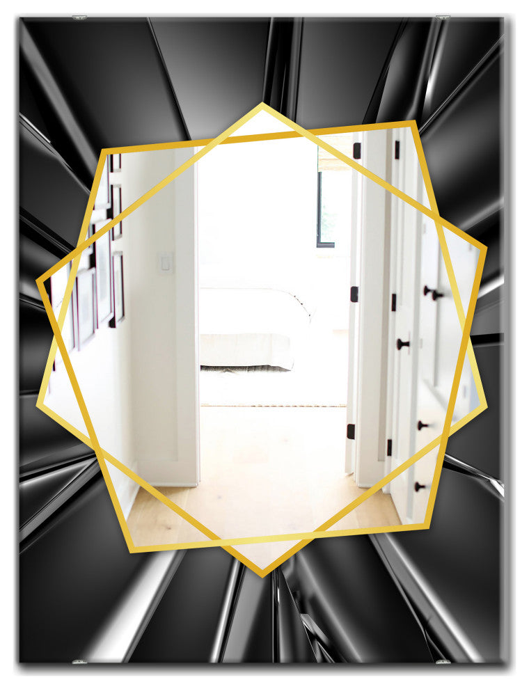 Designart Futuristic Crystal Modern Frameless Wall Mirror, 28x40