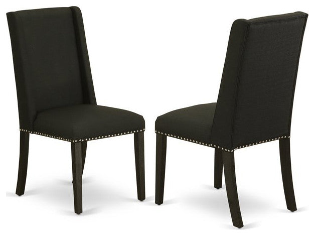 5-Piece Dining Set, 4 Chairs Nails Head and Dinette Table, Black