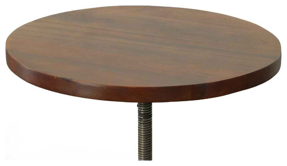 Colton Adjustable Vintage Table - Chestnut Top - Industrial Base