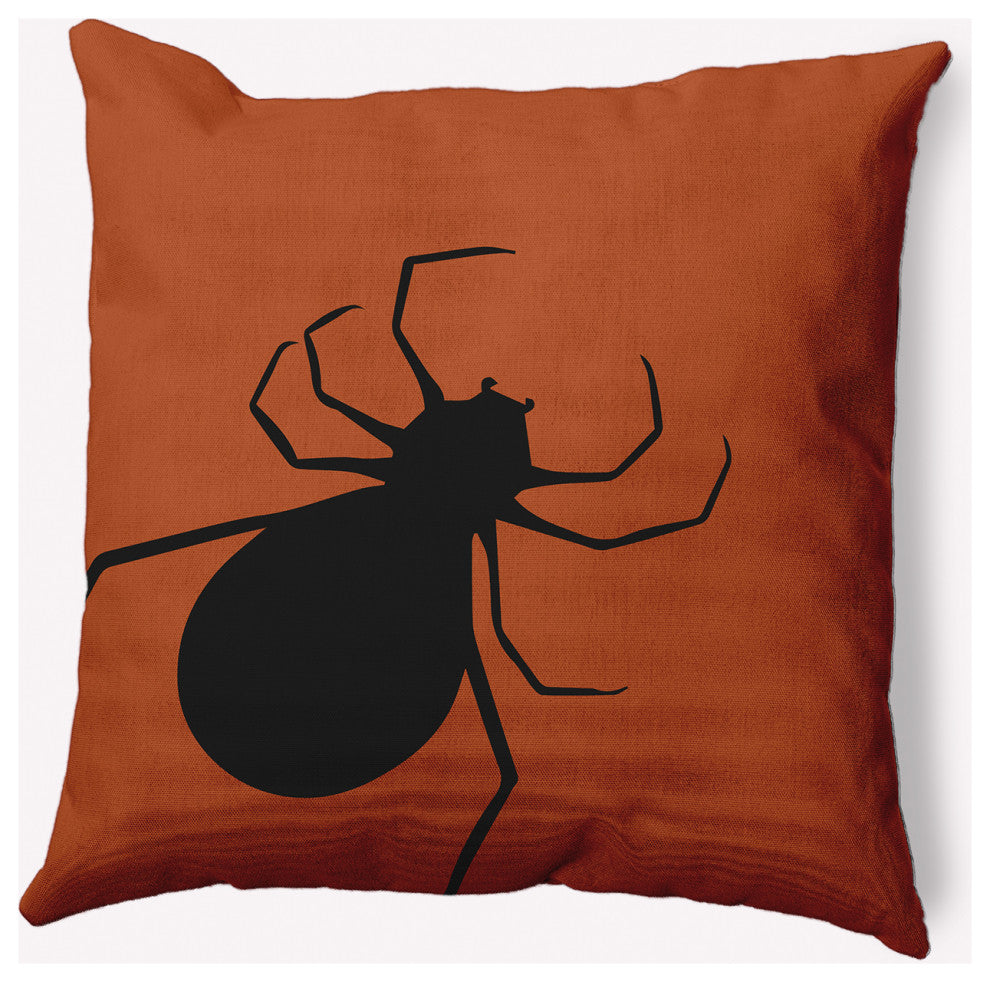 18" x 18" Big Spider Indoor/Outdoor Polyester Throw Pillow, Sienna