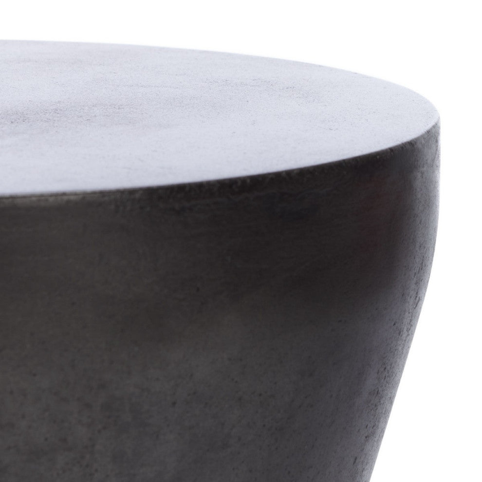Safavieh Outdoor Torre Concrete Accent Stool Black