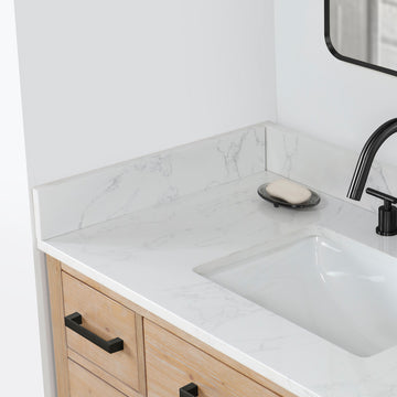 Engineered Stone Vanity Sidesplash, Grain White