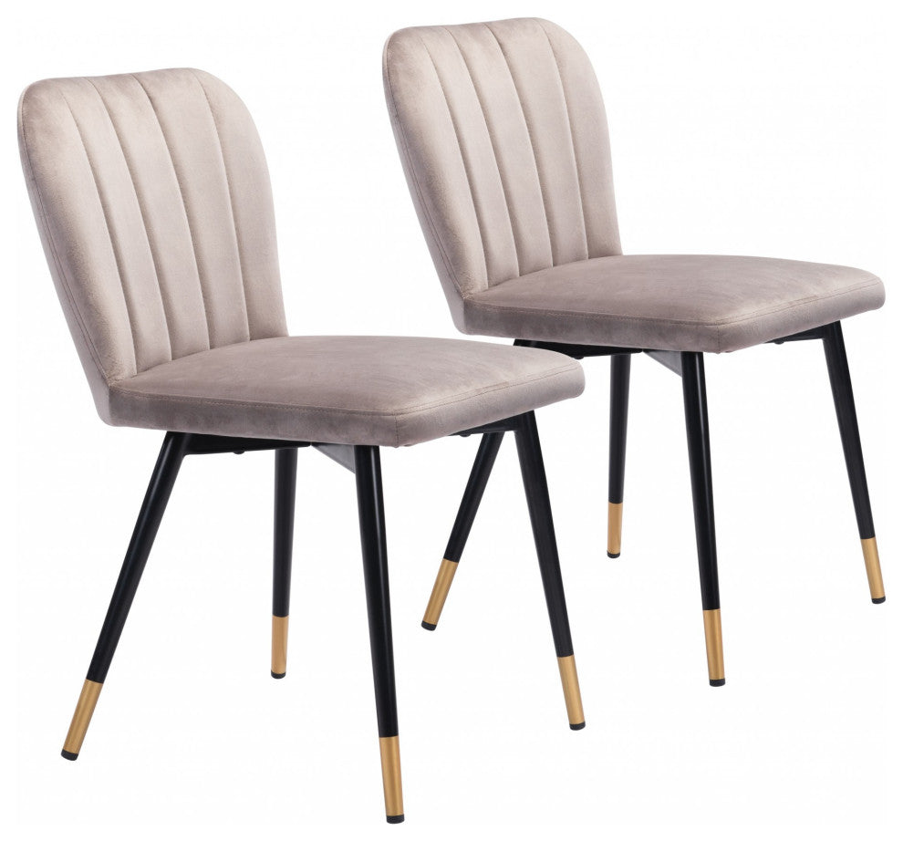 Set of Two Gray and Black Mod Profile Dining Chairs