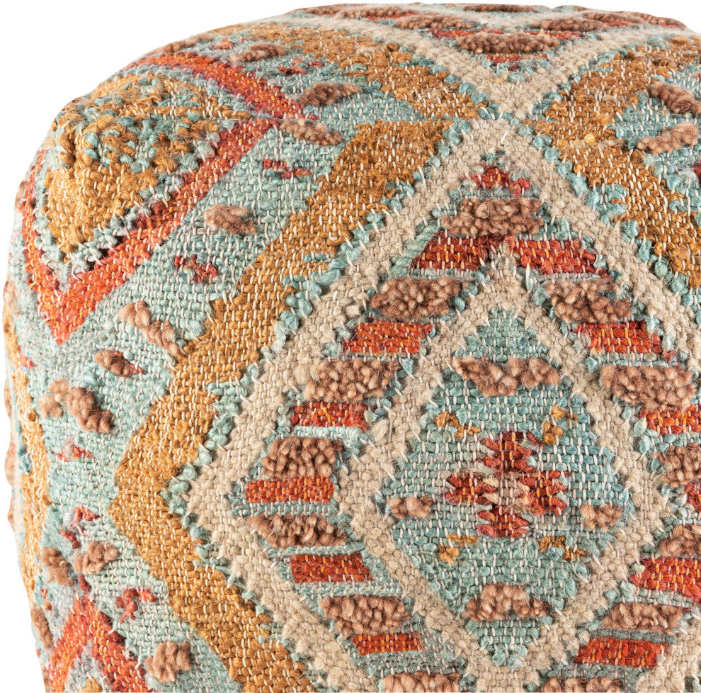 Surya Luanda Aqua Pouf 18"H X 18"W X 18"D