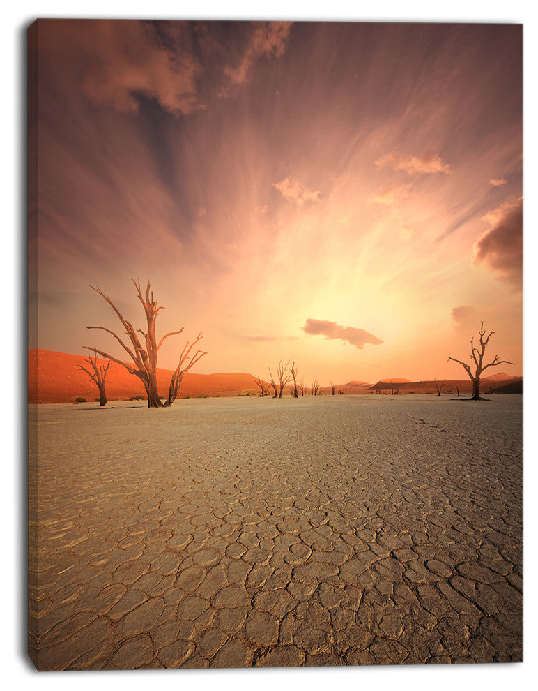 Namib Desert Beautiful Cracked Land, African Landscape Canvas Print, 30"x40"