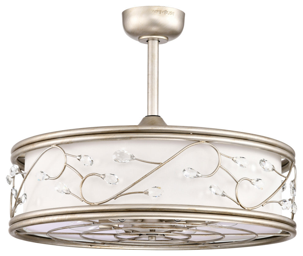 Thane 25 in. 6-Light Indoor Antique Silver Finish Ceiling Fan with Light Kit