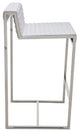 Zola Leather Counter Stool with Stainless Steel Frame, White