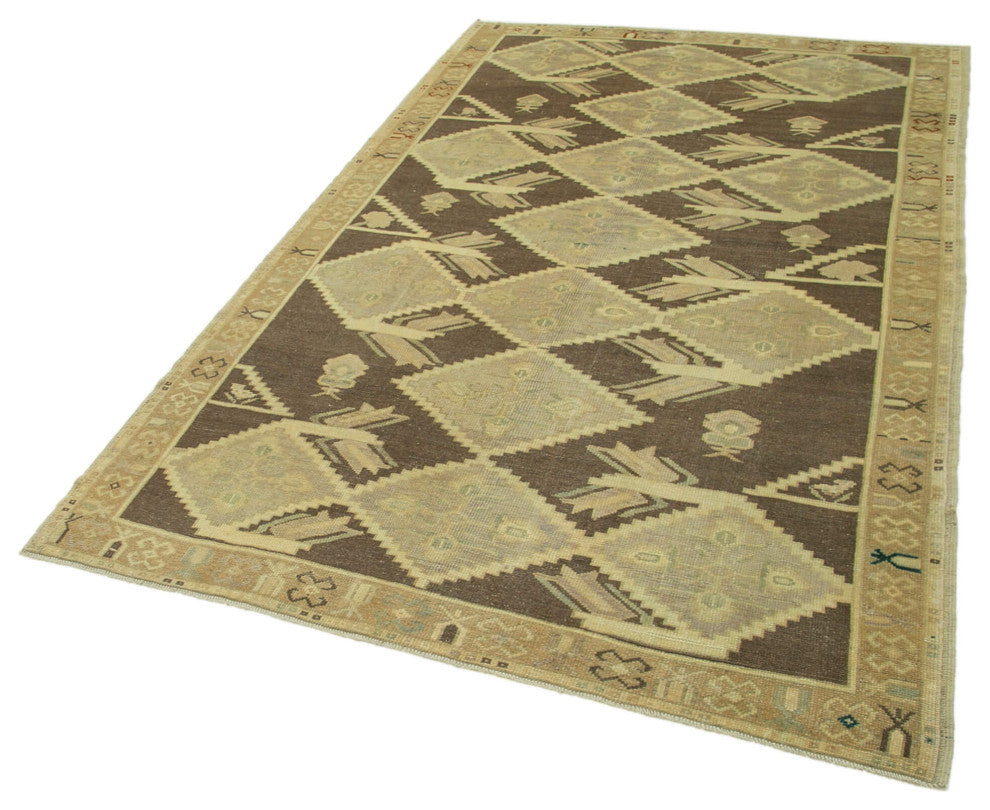 Rug N Carpet - Hand-knotted Turkish 5' 3'' x 8' 4'' Distressed Wool Rug