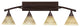Bow 4 Light Bath Bar, 7" Chocolate Icing Glass