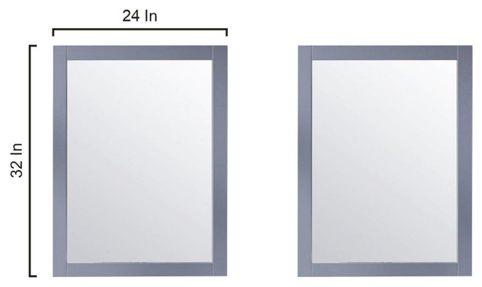 Marsyas 60" Dark Gray Double Vanity Carrara Marble Top Sinks, 24" Wall Mirrors