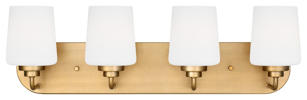 Windom 4-Light Bathroom Vanity Light in Satin Brass