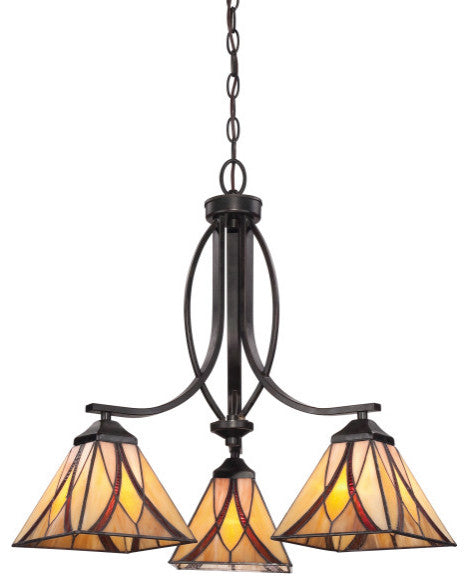Quoizel TFAS5003VA Three Light Chandelier Asheville Valiant Bronze
