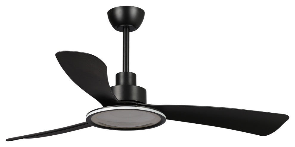 52 in.Modern Black LED Ceiling Fan with Light and Remote Control