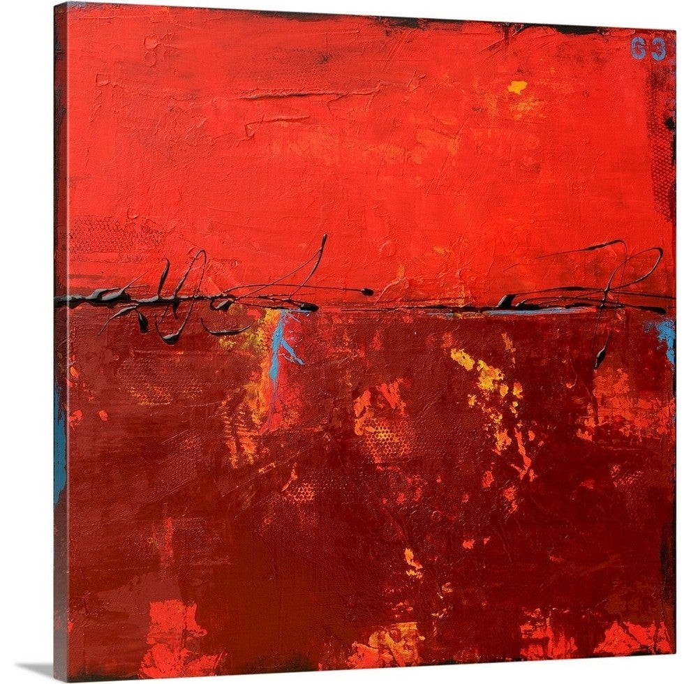 Red Moon Dawn Wrapped Canvas Art Print, 20"x20"x1.5"