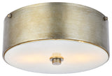 Hazen 2 Light Flush Mount in Vintage Silver And White