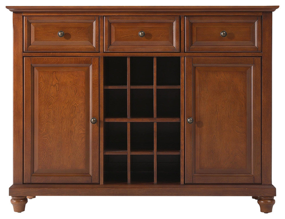 Cambridge Buffet Server / Sideboard Cabinet With Wine Storage, Classic Cherry
