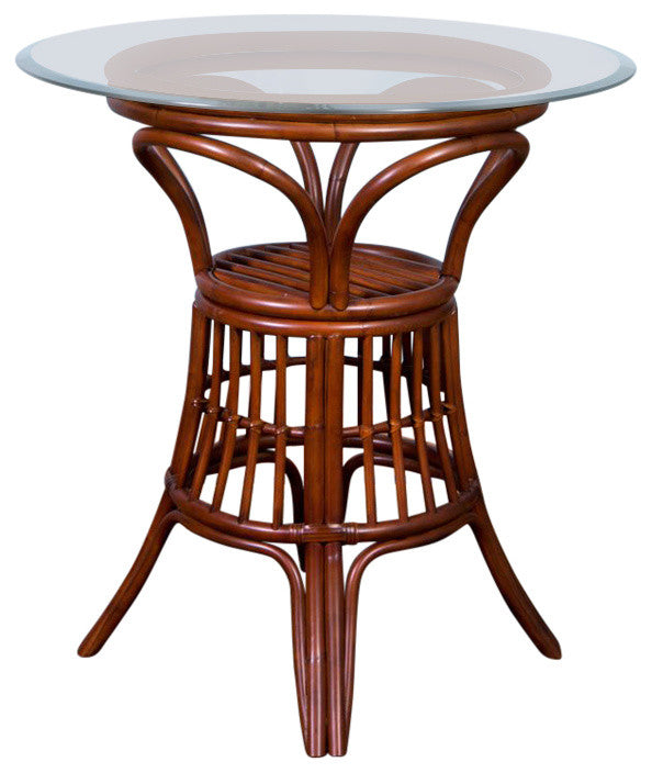 Universal 42' Round Tempered Bevel Edge Glass Counter Table, Sienna