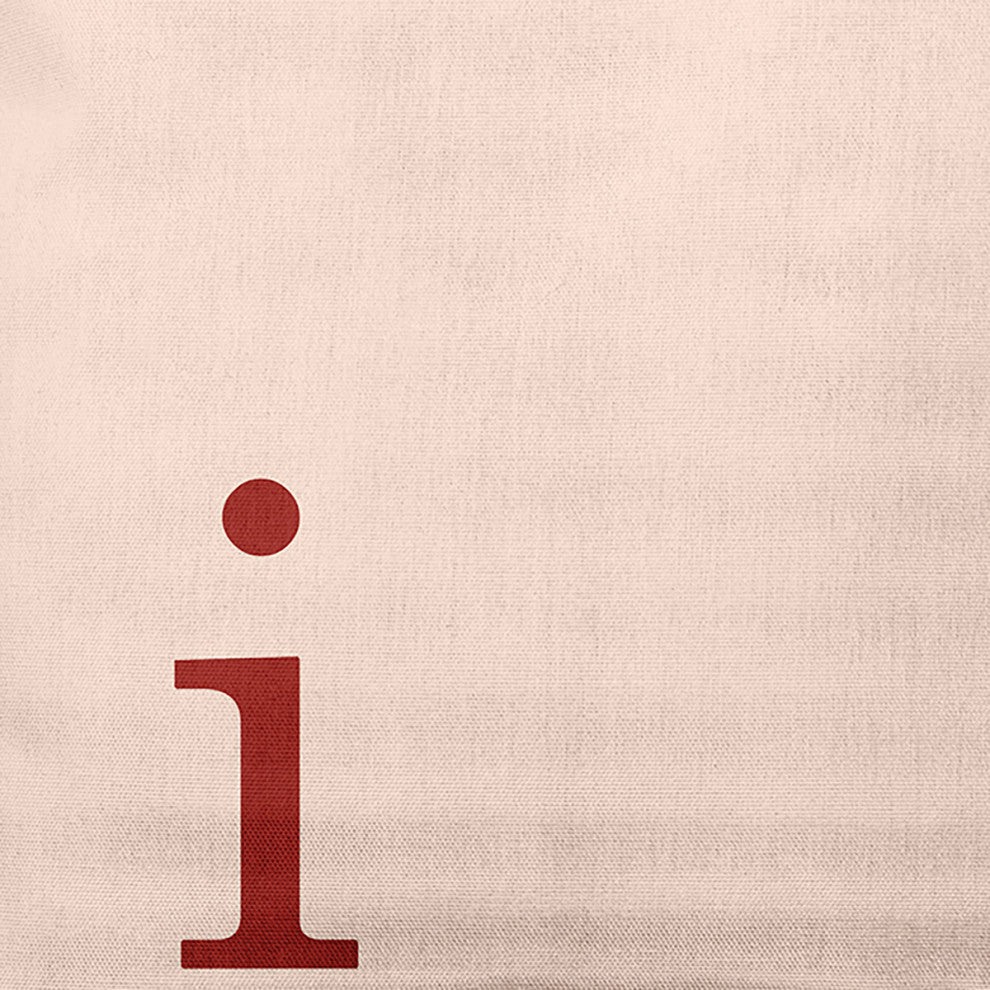 26"x26" Modern Monogram Decorative Throw Pillow, Maple Red