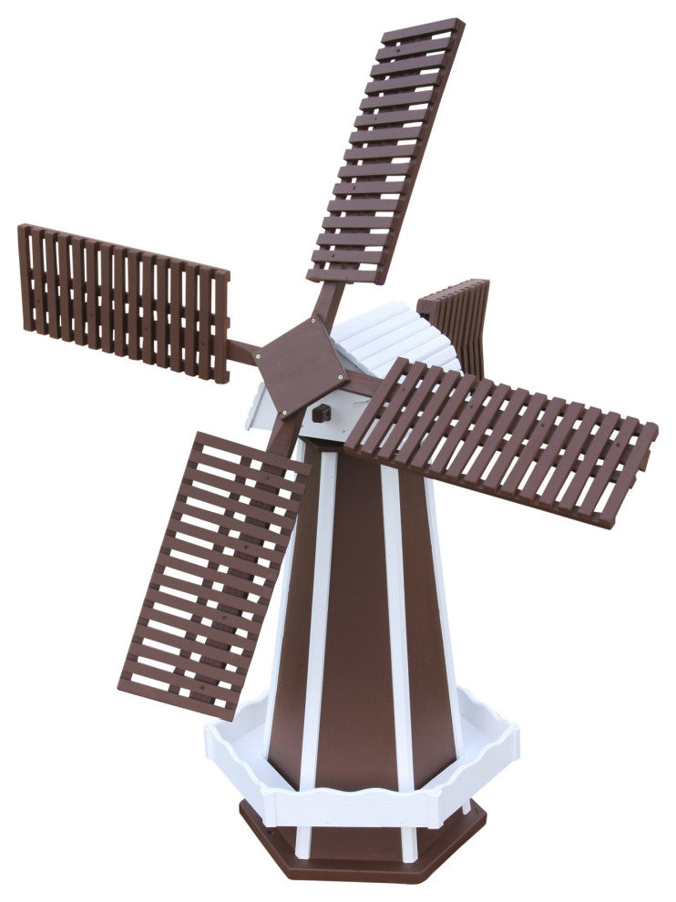 Pressure Treated Dutch Windmill, Charcoal Brown & White, Medium