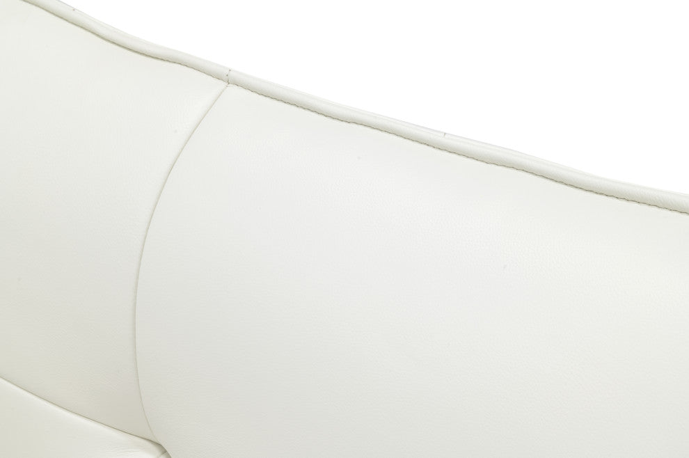 Modrest Patrick Modern White Leather Bed, Eastern King