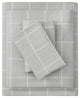 Beautyrest Oversized Flannel 4 Piece Sheet Set, Grey Windowpane