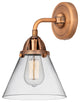 Large Cone Sconce, Antique Copper, Clear, Clear