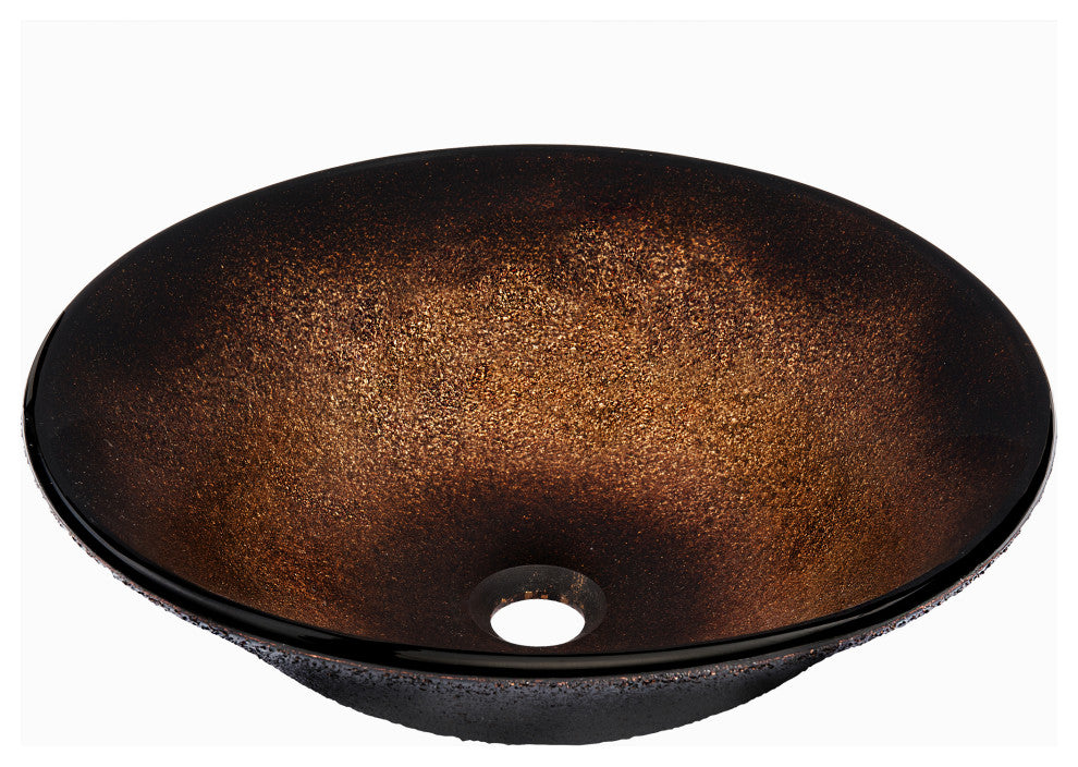 Novatto NOHP-G008 Sanguinello Orange Toned Hand Painted Glass Vessel Sink