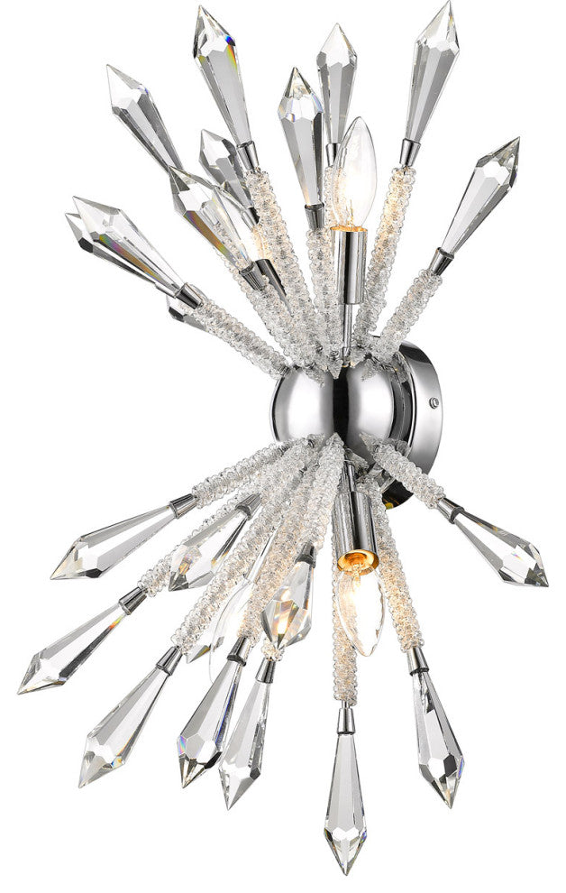 Zlite 4002-4S 4-Light Wall Sconce, Clear