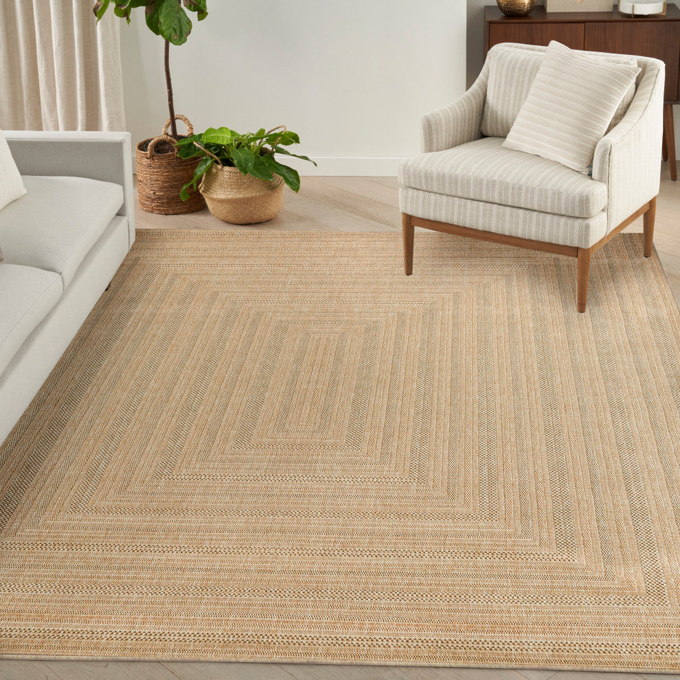 Nourison Tulum 8' x 10' Taupe Grey Outdoor Rug