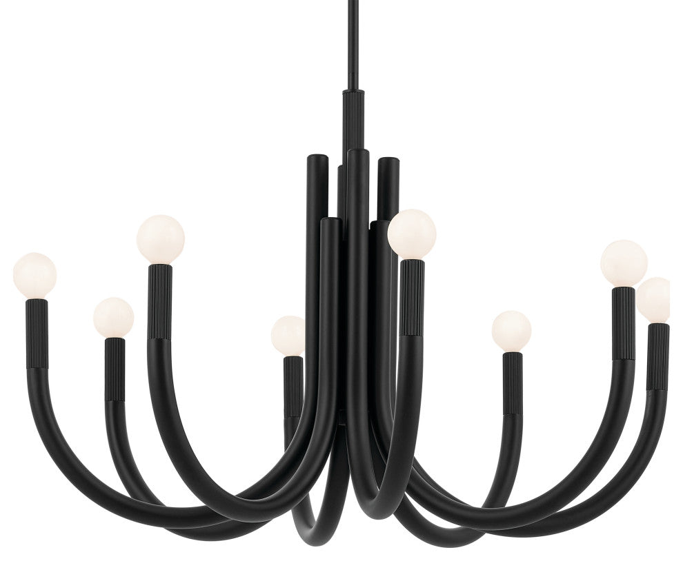 Odensa 8 Light Chandelier 1 Tier Medium, Champagne Bronze, Black