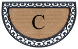 A1HC Half Round 30"x48" Double Door Monogrammed Doormat, C
