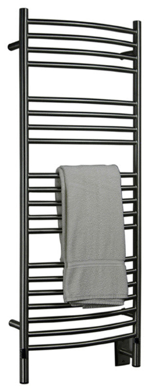 Jeeves Model D-Curved 20-Bar Hardwired Electric Towel Warmer, Brushed