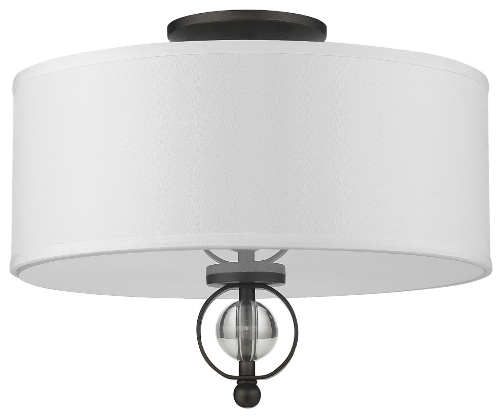 Cerchi Flush Mount, Rubbed Bronze, Opal Satin Shade