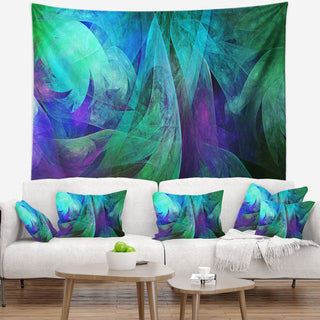 Green Fractal Abstract Pattern Abstract Wall Tapestry, 60"x50"