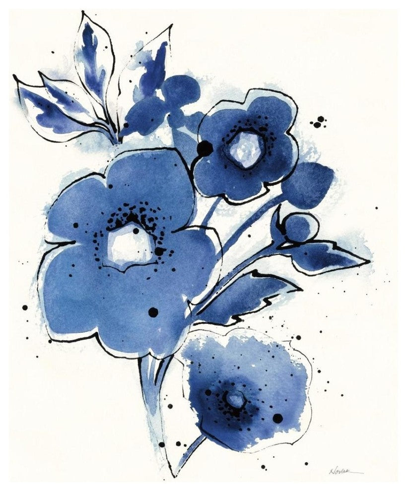 "Independent Blooms Blue III" Digital Paper Print by Shirley Novak, 30"x37"