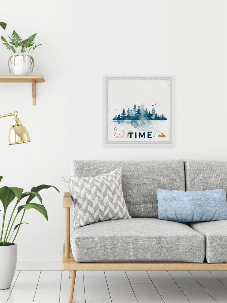 "I'm on Lake Time" Framed Painting Print, 12x12