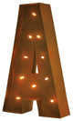 Rustic Vintage 11" Decorative LED Light Glow Letters - Rust Patina Aged Look Gl