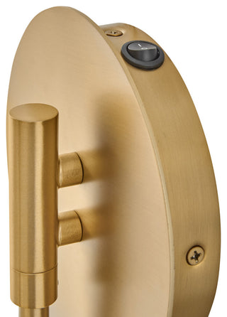 Lark 83480 Dottie 9" Tall Hardwired or Plug-In Wall Sconce - Lacquered Brass