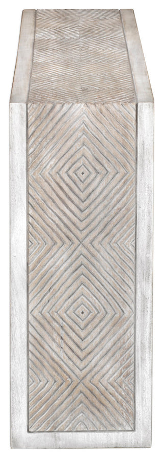 Uttermost Genara Bone White Carved Console Table