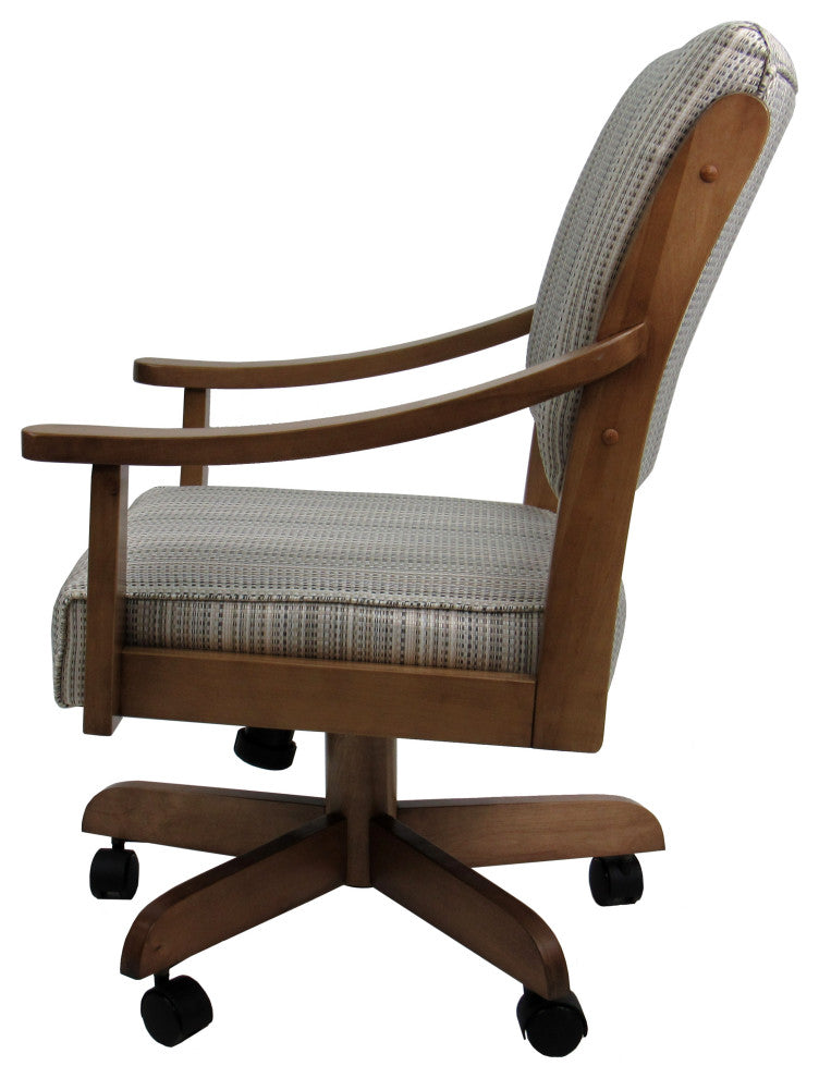 Swivel Wood Dining Caster Chair with Wheels - Casa, Natural Fun and Light Oak