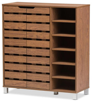 Hawthorne Collection 2-Door Shoe Storage Cabinet in Walnut