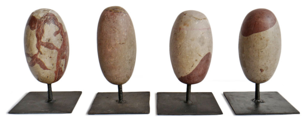 Natural Lingam Stone on Stand