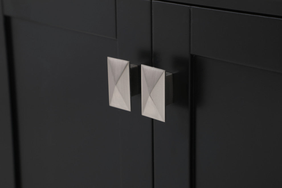 Black 60" Double Sink Bathroom Vanity