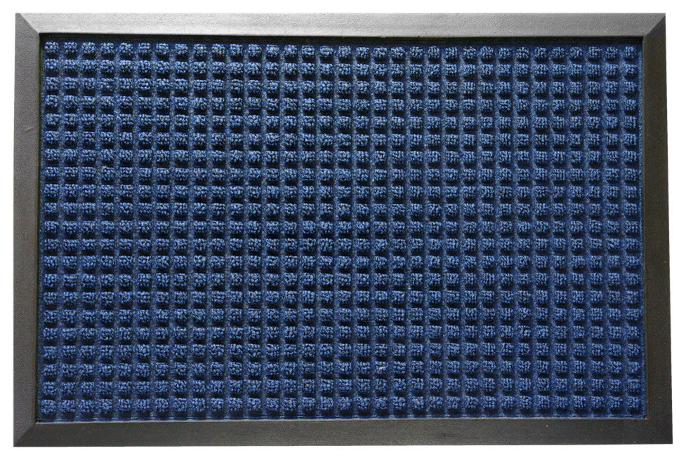 Rubber-Cal "Nottingham" Rubber Backed Carpet Mat - 2 x 3 feet - Blue