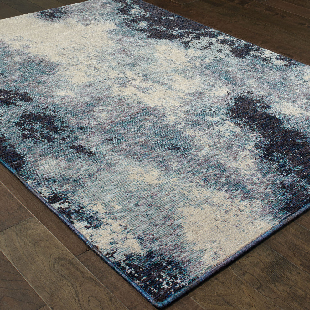 Elements Patina Navy/Ivory Area Rug, 8'6"x11'7"