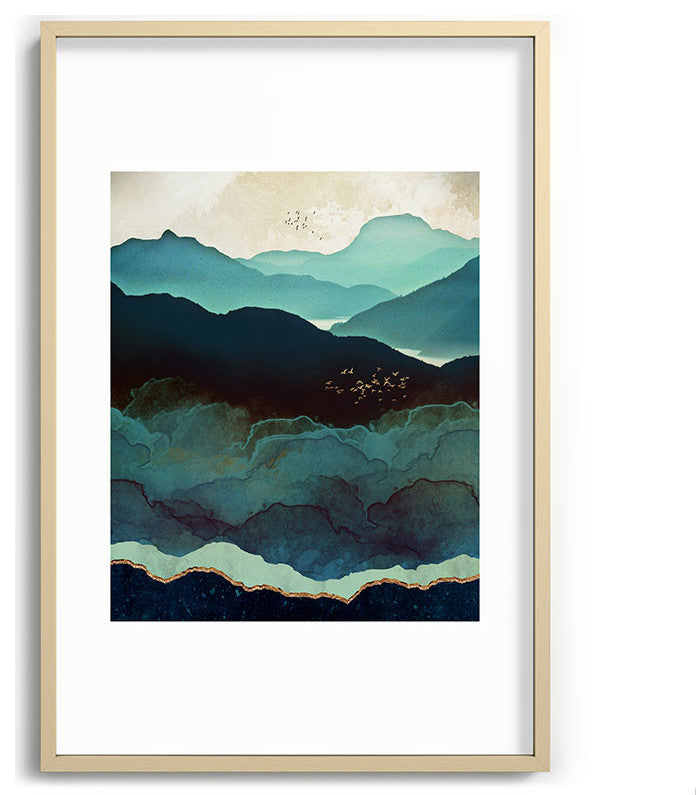 Spacefrogdesigns Indigo Mountains Recessed Framing Rectangle