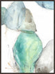 Blue Pebbles I, 31.25"x42.25", Espresso Natural Wood Gallery Floater