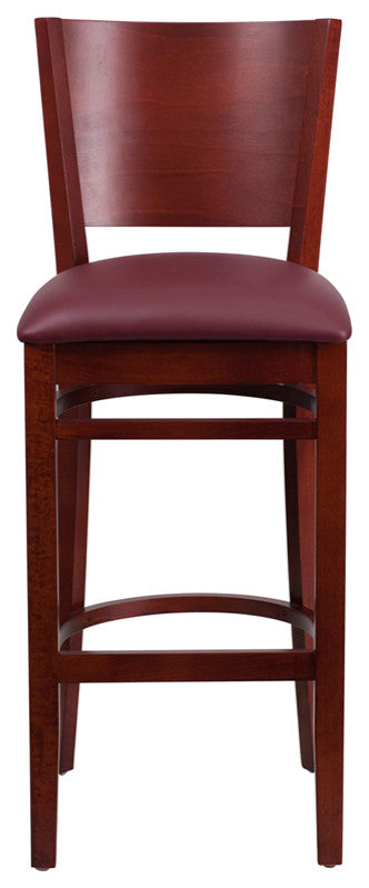 Mahogany Wood Stool-Burg Vinyl