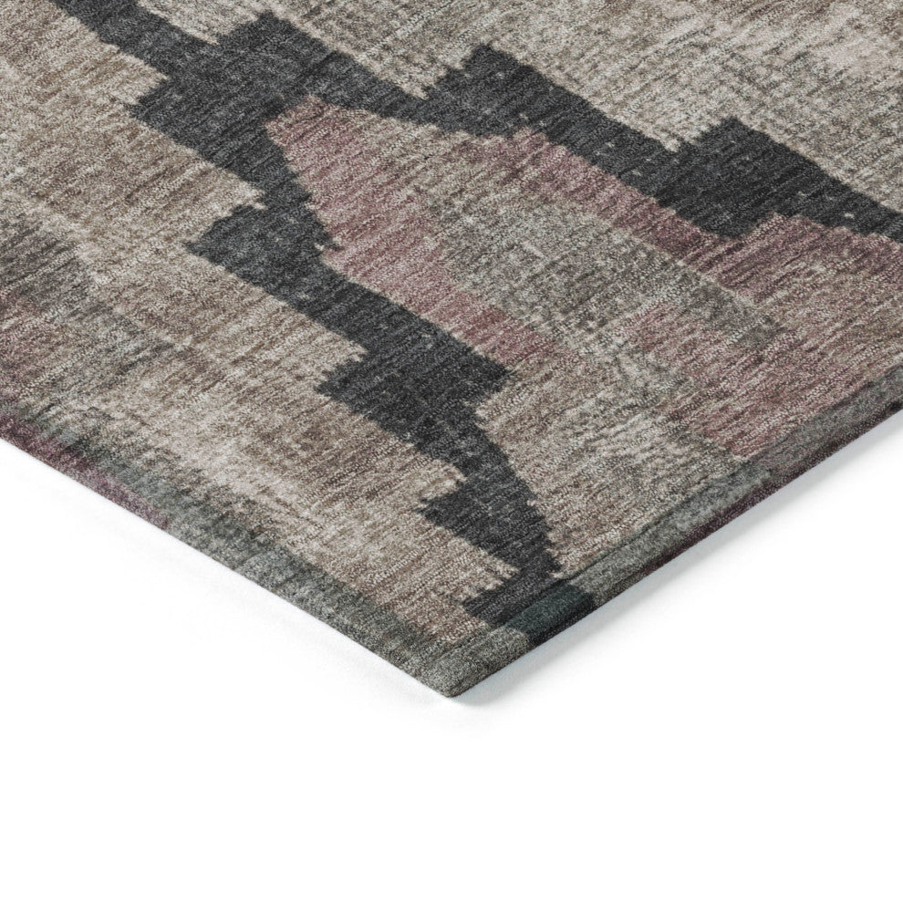 Machine Washable Indoor/Outdoor Chantille ACN1894 Taupe 8' x 8' Round Rug
